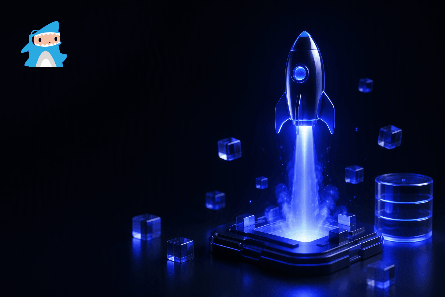 Abstract indigo glow on a dark background representing a Next.js deployment on Ploy