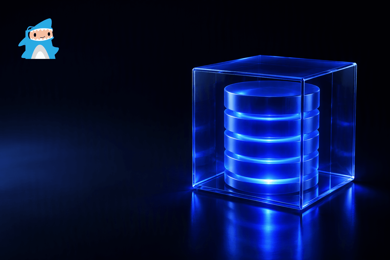 Abstract indigo glow on a dark background representing a serverless SQLite database on Ploy