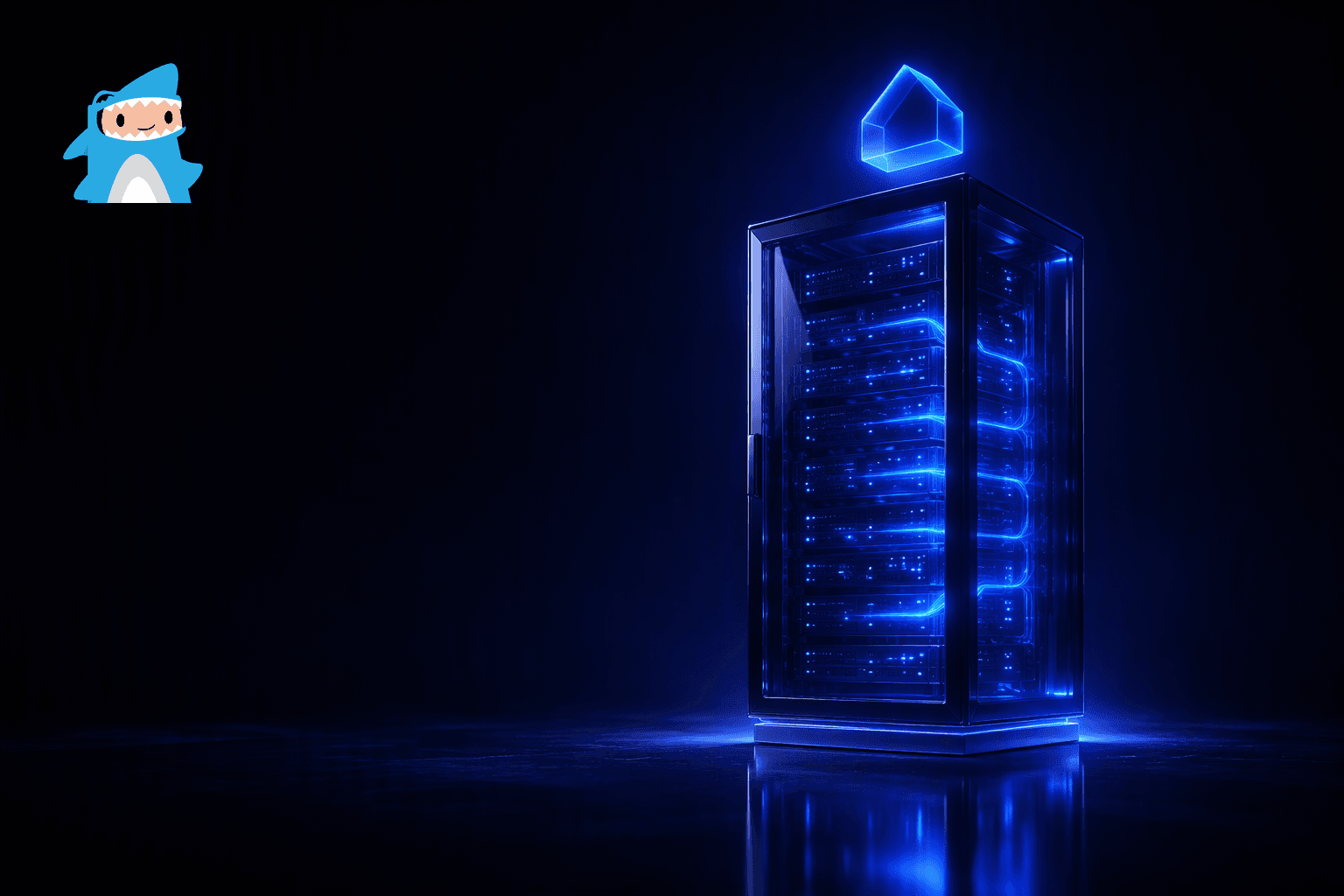Abstract indigo glow on a dark background representing a self-hosted Ploy instance